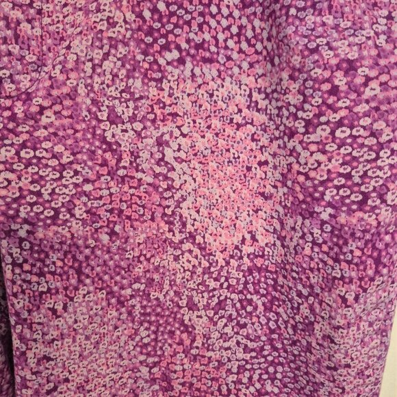 Nine West Womens Cigarette Fit Skinny Leg Jeans Purple Floral Print Size 18W - Picture 2 of 7